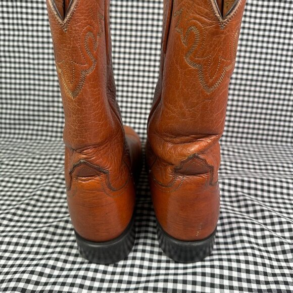 Lucchese 2000 Vintage Reddish Brown Men's Leather Cowboy Western Boots Size 9 B - Picture 3 of 8